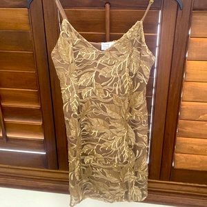 Some day loving gold lace sequin mini dress size small